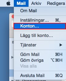 e-post Mac OS X - konton